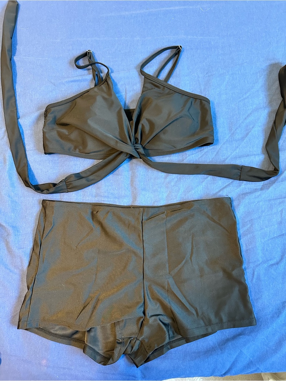 Black two piece swimsuit